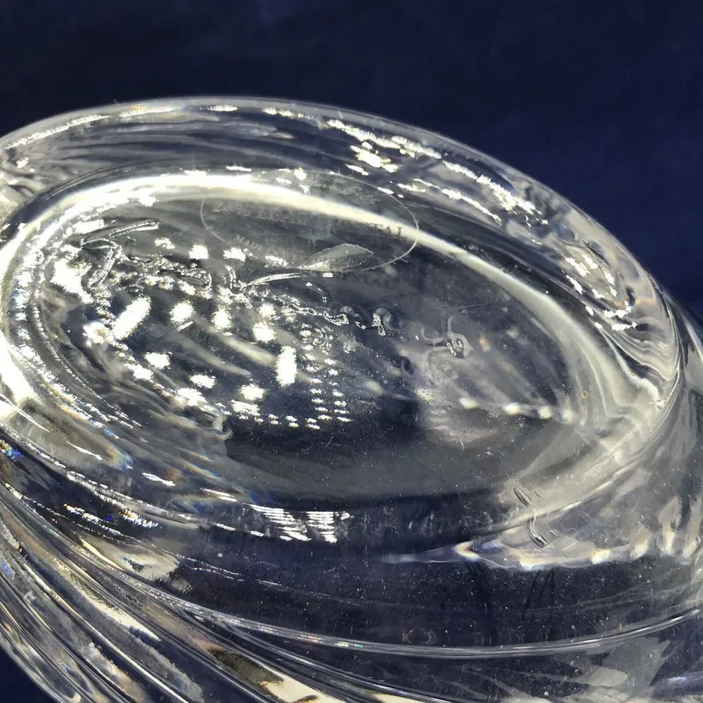 Gloria Vanderbilt Crystal Glass‎ Swan Candy Dish Bowl Signed